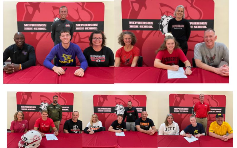 Five Bullpups Sign to Continue Their Athletic Career at the Collegiate Level