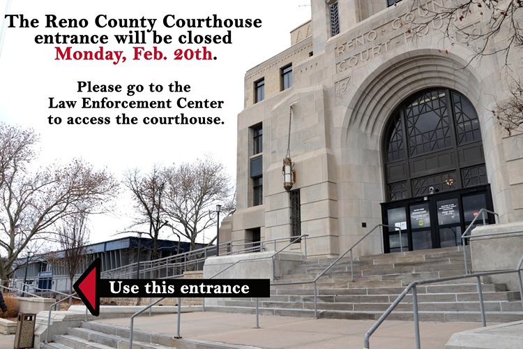 Main Entrance to Reno County Courthouse to be Closed on Monday, Feb. 20th