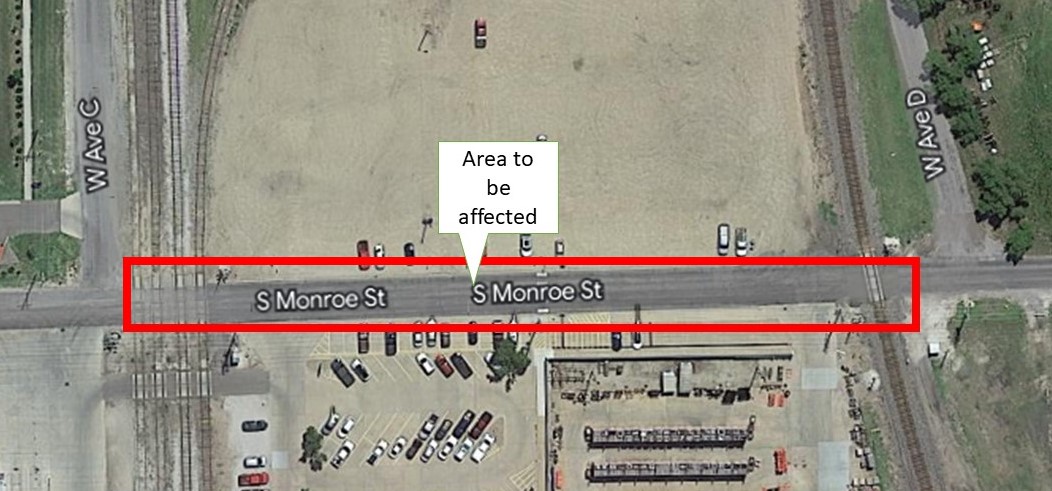 RR Crossing Monroe at Ave D