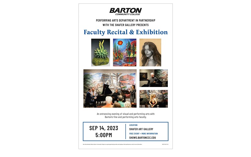 Barton Performing Arts Department to Host Faculty Recital and Exhibition