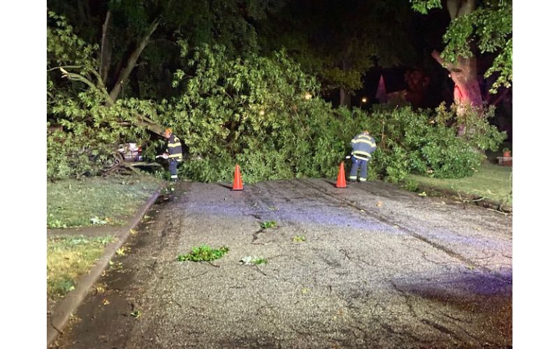 Severe Storm Rips through Central Kansas Causing Power Outages and Damage to Power Lines
