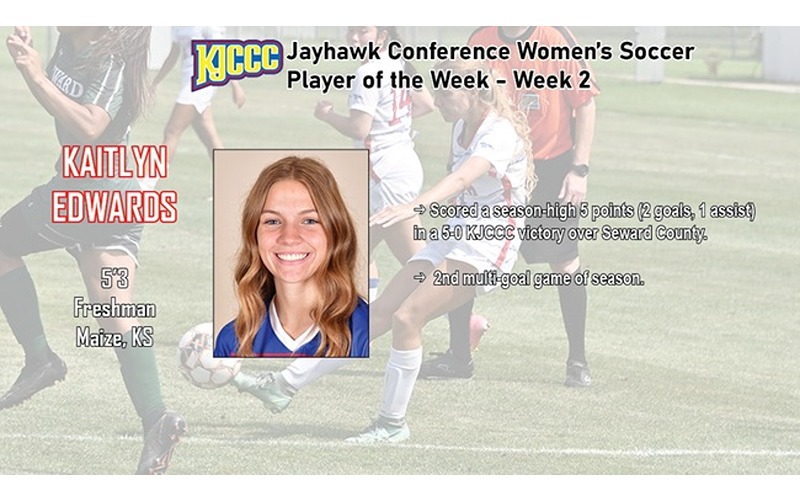 Edwards Named KJCCC Women’s Soccer Player of the Week