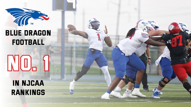 Blue Dragon Football Moves to No. 1 in NJCAA Rankings