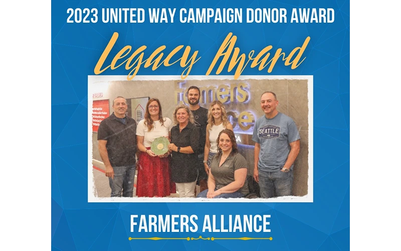 Farmers Alliances Named United Way of McPherson County 2023 Workplace Campaign Award Winners