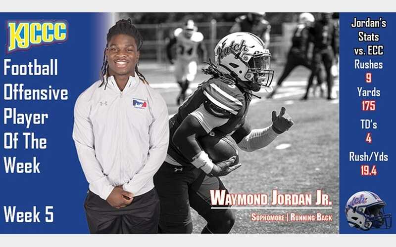 Blue Dragon Football’s Jordan Wins Third KJCCC Player Honor of Season