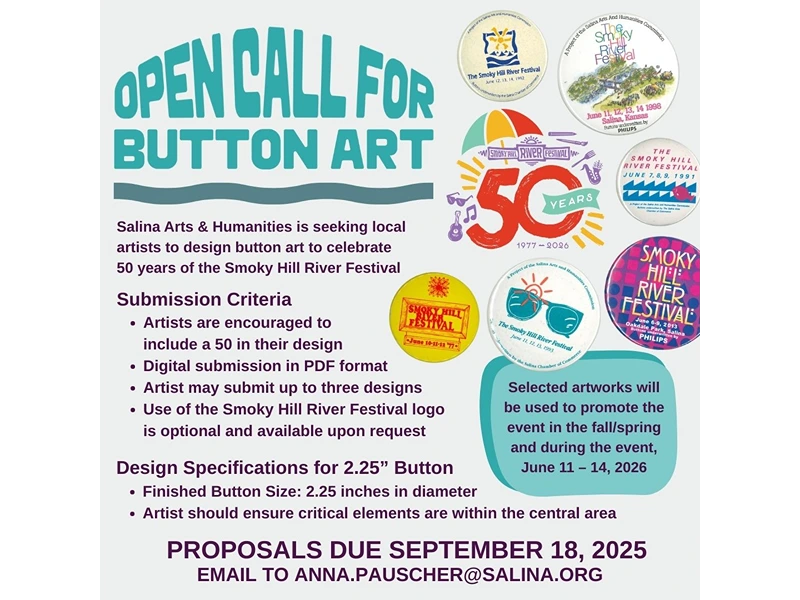 Smoky Hill River Festival Seeking Button Art Designs for 50th Festival