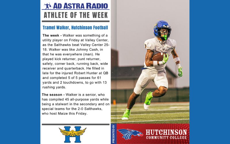 Athlete of the Week: Tramel Walker, Hutchinson Football