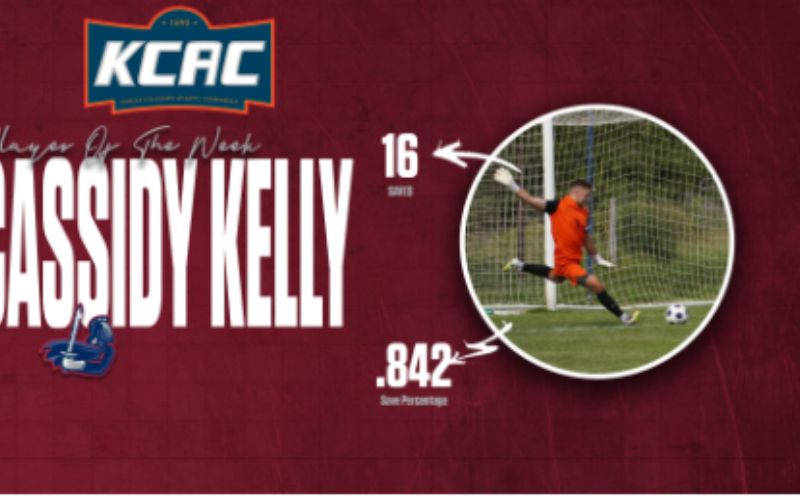 Kelly named KCAC Defensive Player of the Week for the fourth time