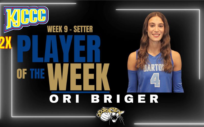 Barton Volleyball’s Briger picks up second KJCCC Setter of the Week award