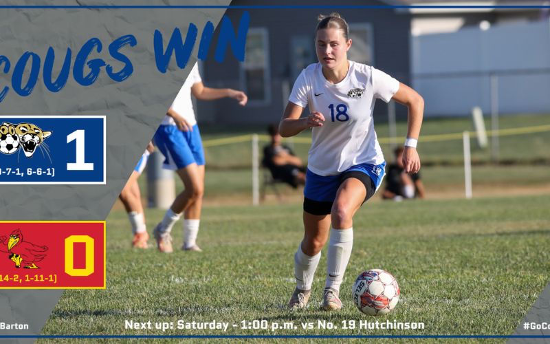 Aguirre delivers game-winner as Barton Women’s Soccer posts 1-0 shutout at Coffeyville