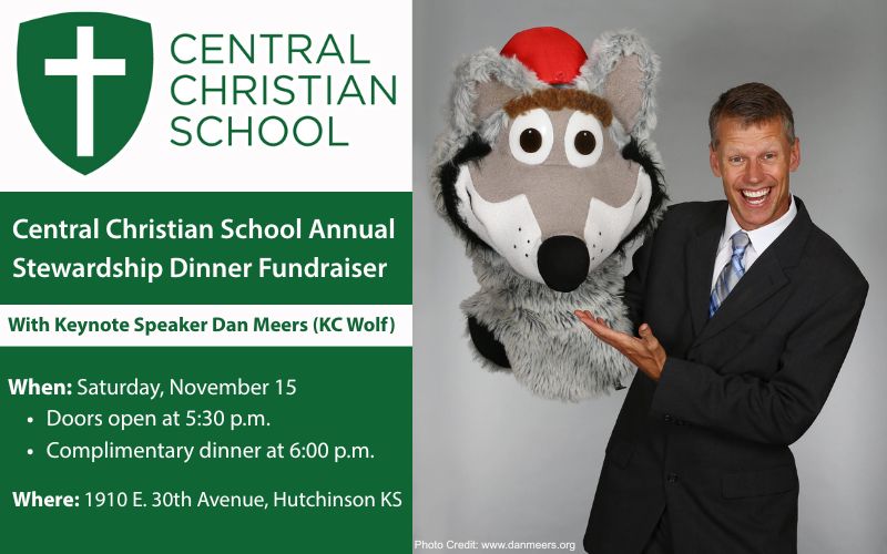 Central Christian School’s Annual Stewardship Dinner Fundraiser to Feature KC Wolf’s Dan Meers
