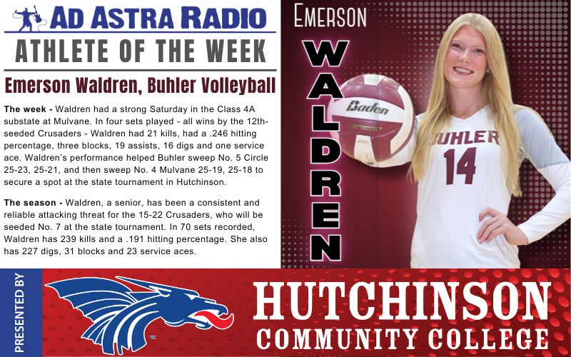 Athlete of the Week: Emerson Waldren, Buhler Volleyball