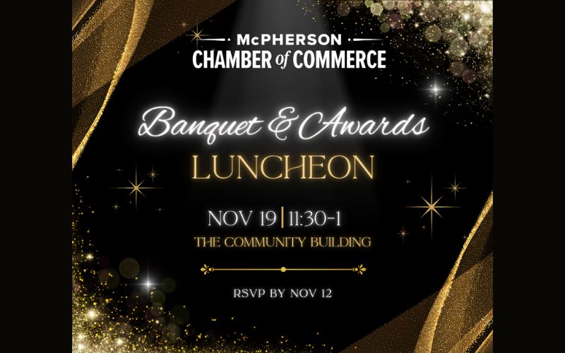 McPherson Chamber of Commerce to Host Annual Banquet & Awards on Wednesday, November 19