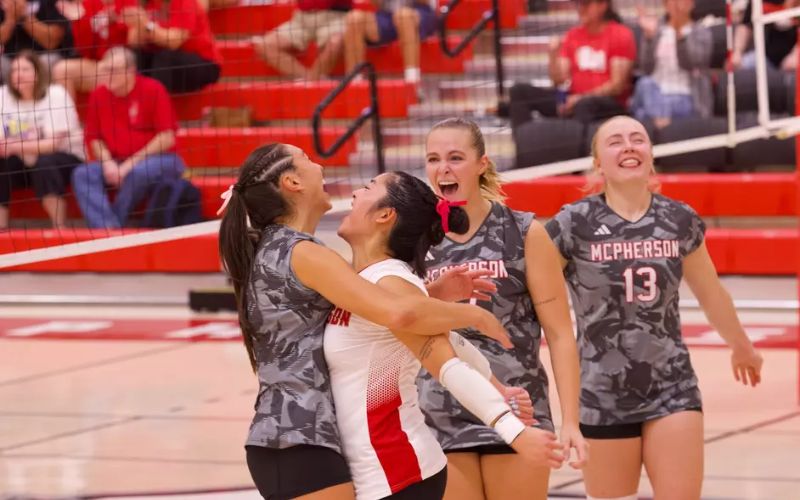 McPherson Volleyball Downs No. 5 Oklahoma Wesleyan in Four Sets