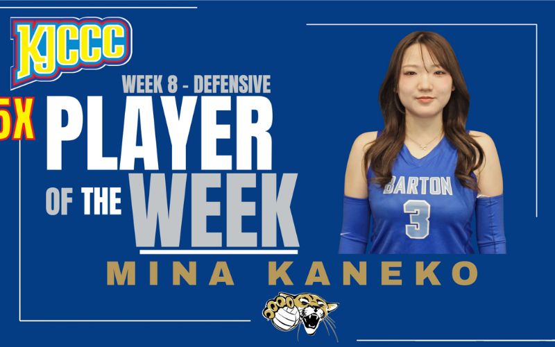 Barton Volleyball’s Kaneko becomes five-time KJCCC Defensive Player of the Week
