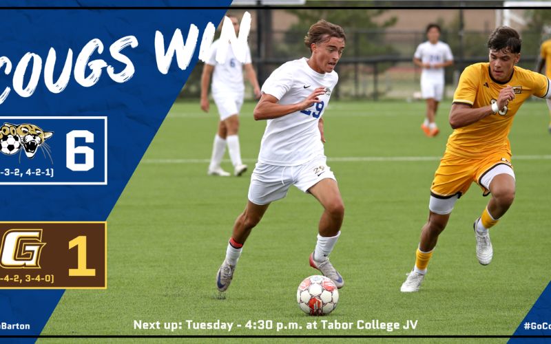 Early strikes and late surge carry No. 8 Barton Men’s Soccer to 6-1 road win at Garden City