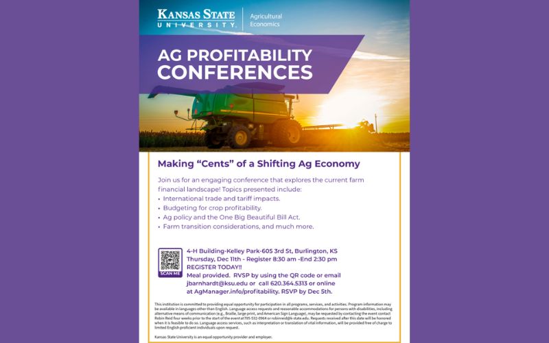 K-State Ag Profitability Conferences Aim to Help Farmers Navigate Tough Economy