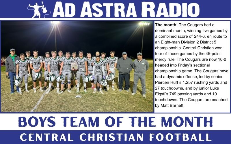 Ad Astra Radio Boys Team of the Month: Central Christian Football Team
