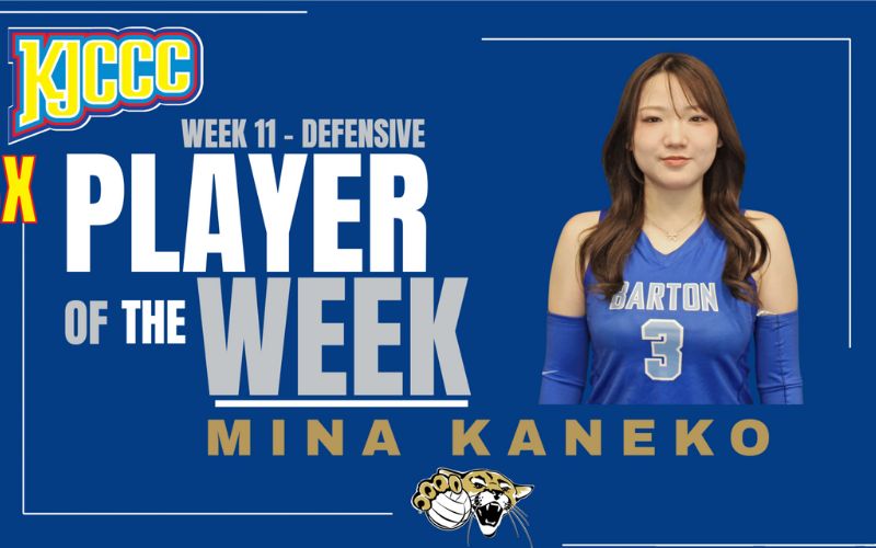Barton’s Kaneko closes out regular season with sixth KJCCC Defensive Player of the Week award