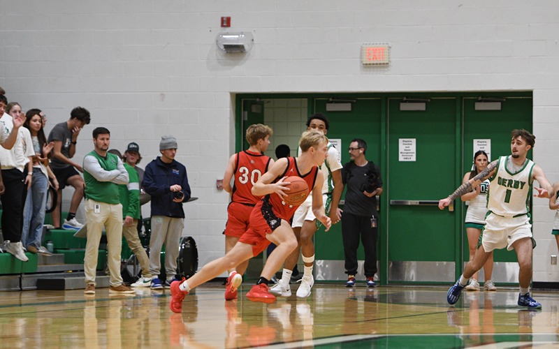 Bullpup Basketball Swept by Derby on the Road