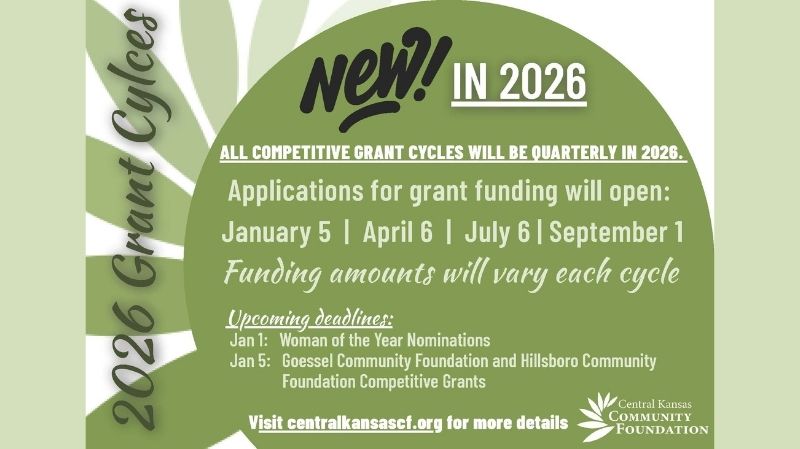 Central Kansas Community Foundation Announces Change in 2026 Grant Cycles
