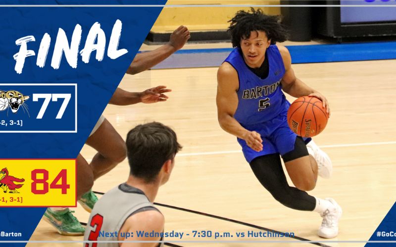 No. 11 Barton Men fall 84-77 at No. 15 in top-15 matchup