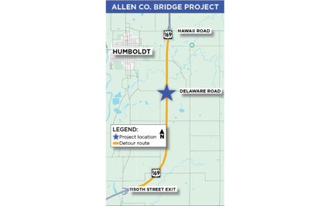 Map of Humboldt area and work zone